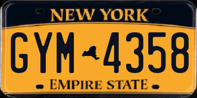 NY license plate GYM4358