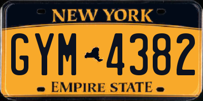 NY license plate GYM4382