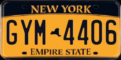 NY license plate GYM4406
