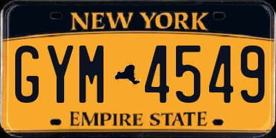 NY license plate GYM4549