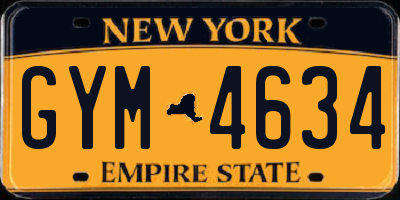 NY license plate GYM4634