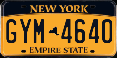 NY license plate GYM4640