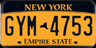 NY license plate GYM4753