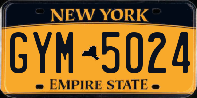 NY license plate GYM5024