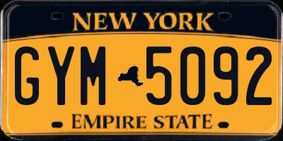 NY license plate GYM5092