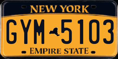 NY license plate GYM5103
