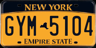 NY license plate GYM5104
