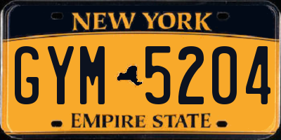 NY license plate GYM5204