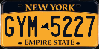 NY license plate GYM5227