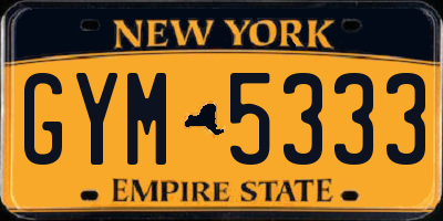 NY license plate GYM5333