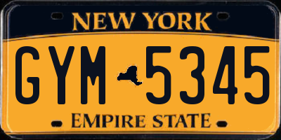 NY license plate GYM5345