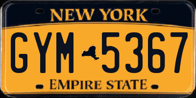NY license plate GYM5367