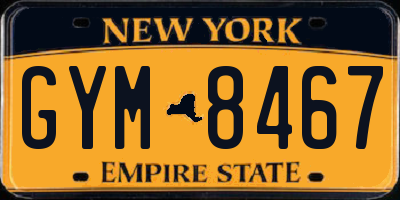 NY license plate GYM8467