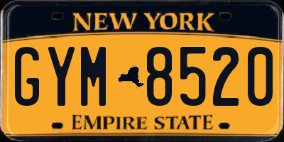 NY license plate GYM8520
