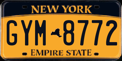 NY license plate GYM8772