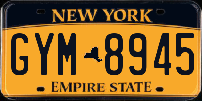 NY license plate GYM8945