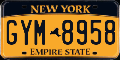 NY license plate GYM8958
