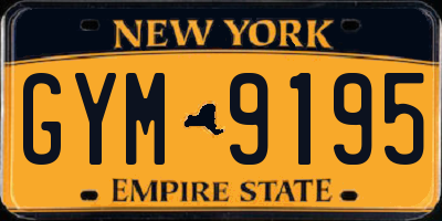 NY license plate GYM9195