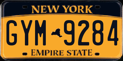 NY license plate GYM9284