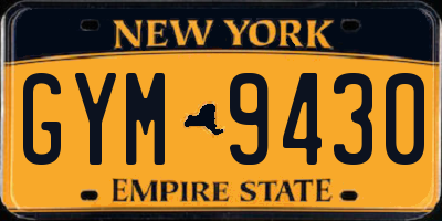 NY license plate GYM9430