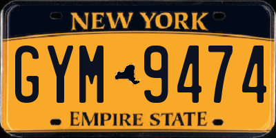 NY license plate GYM9474