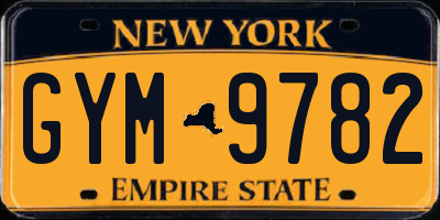 NY license plate GYM9782