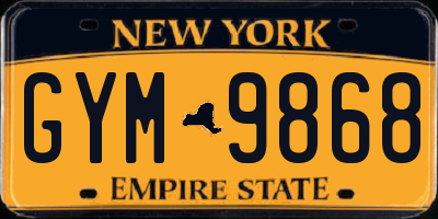 NY license plate GYM9868