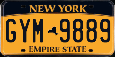 NY license plate GYM9889