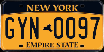 NY license plate GYN0097