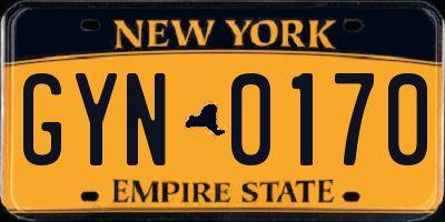 NY license plate GYN0170