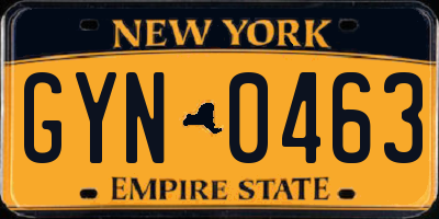 NY license plate GYN0463