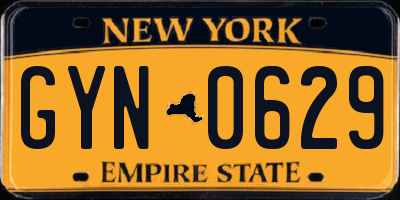 NY license plate GYN0629