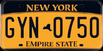 NY license plate GYN0750