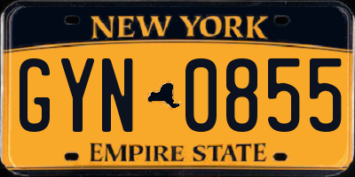 NY license plate GYN0855