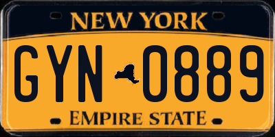 NY license plate GYN0889