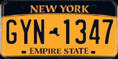 NY license plate GYN1347