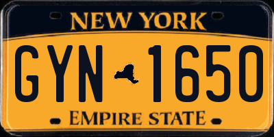 NY license plate GYN1650