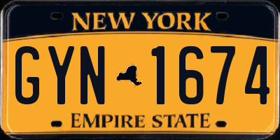 NY license plate GYN1674