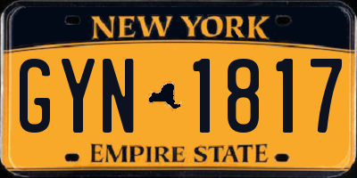 NY license plate GYN1817