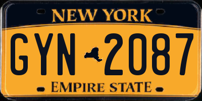 NY license plate GYN2087