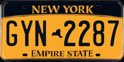 NY license plate GYN2287