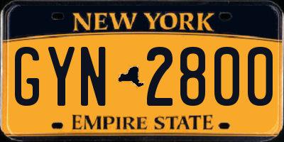 NY license plate GYN2800