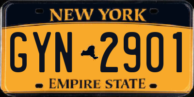 NY license plate GYN2901