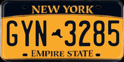 NY license plate GYN3285