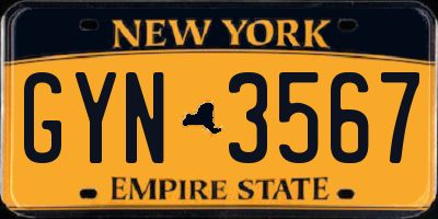 NY license plate GYN3567