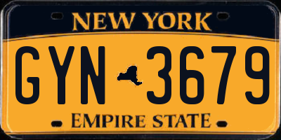 NY license plate GYN3679
