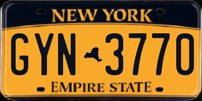NY license plate GYN3770