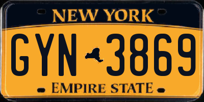 NY license plate GYN3869