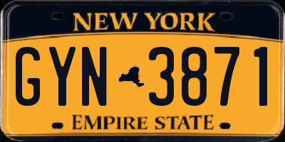 NY license plate GYN3871