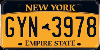 NY license plate GYN3978